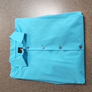 Men's aqua blue dress shirt Size L